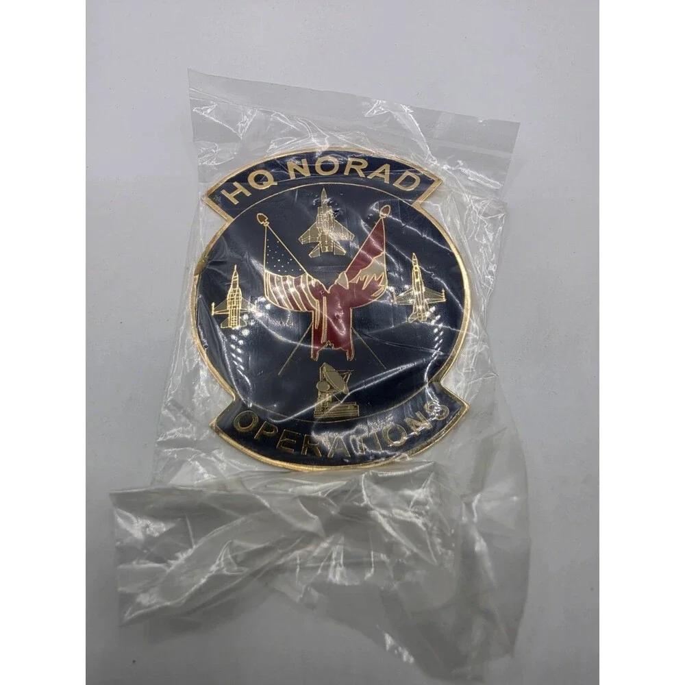 Lot of 9 HQ NORAD Operations Metal Plaques Military Aerospace Command Emblems